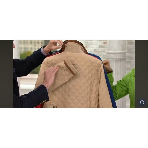 Joan Rivers Quilted Barn Jacket Khaki Brown Corduroy Detail Faux Suede Trim Sz L - Picture 13 of 16